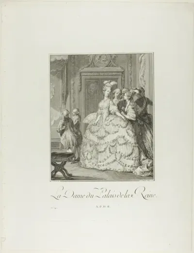 The Queen's Lady-in-Waiting, from Monument du Costume Physique et Moral de la fin du Dix-huitième siècle