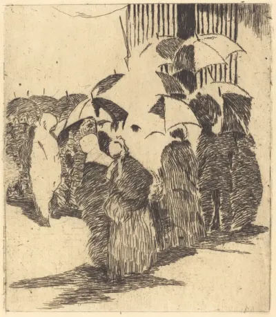 The queue in front of the butcher's shop.