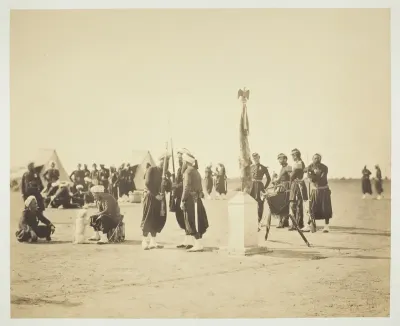 The Raised Flag of the Zouave Regiment, Camp de Châlons