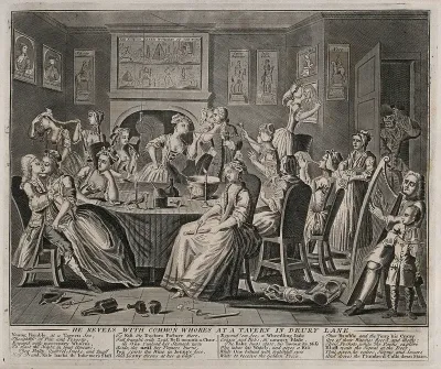 The rake carouses in a tavern full of prostitutes