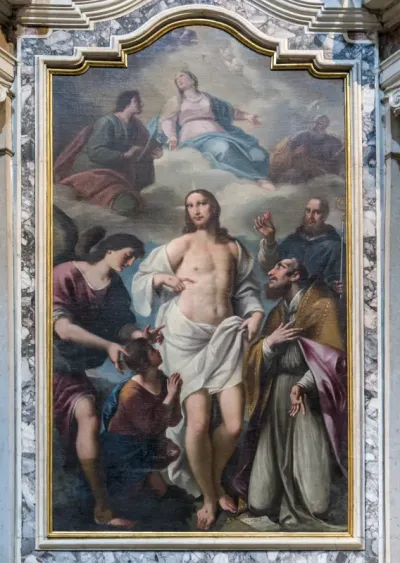 The Redeemer between Tobias, the Angel and the Saints Liborio and Francis de Sales