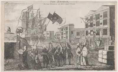 The Repeal, or the Funeral of Miss Ame - Stamp