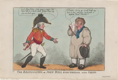 The Resignation, or John Bull Over-Whelmed with Grief