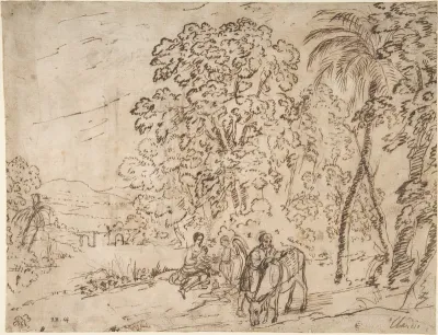 The Rest on the Flight into Egypt (recto); The Arch of Titus, Camp Vaccino (verso)