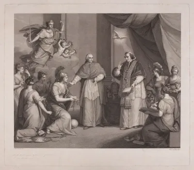The restoration of Rome and the Papal Legations by Cardinal Consalvi to Pope Pius VII after the defeat of Napoleon