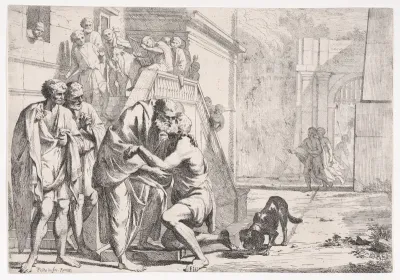 The Return of the Prodigal Son, Shown Embracing His Son