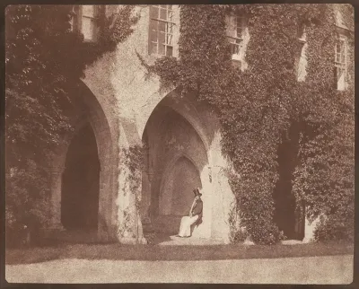 The Reverend Calvert Jones in the Cloisters at Lacock Abbey