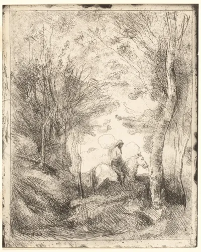 The Rider in the Woods, large plate