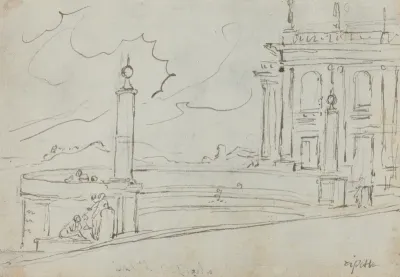 The Ripetta in Rome [verso]