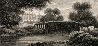 The river and bridge in the grounds of Eton College, Berkshire