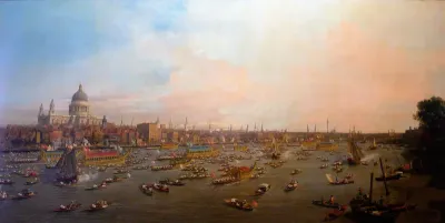 The River Thames with St. Paul's Cathedral on Lord Mayor's Day