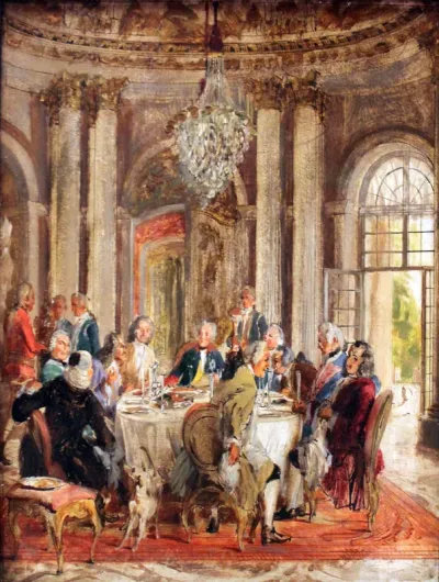 The Round Table of King Frederick II in Sanssouci (Sketch)