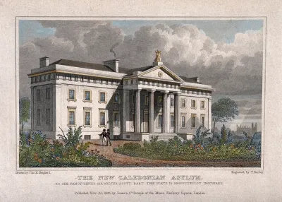 The Royal Caledonian Asylum, Copenhagen Fields, London: the facade