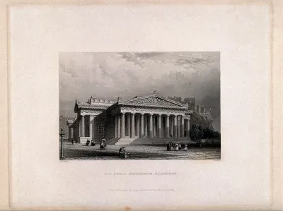 The Royal Institution with Edinburgh Castle in the background, Scotland