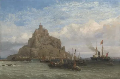 The Royal Yacht Passing St Michael's Mount