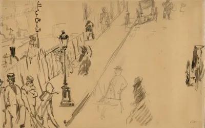 The rue Mosnier with Gas Lamp