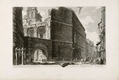 The Ruins of the Forum of Nerva in Rome, from the series Vedute di Roma