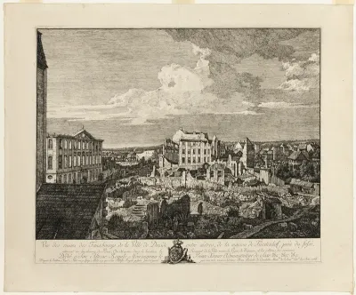 The Ruins of the Pirnaischer Suburb with the Palais Fürstenhof
