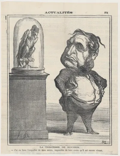 The sadness of Rouher: Even though I did my best in stuffing him, it is impossible to make believe that he is still alive, from 'News of the day,' published in "Le Charivari"