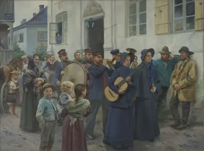 The Salvation Army marching in a Fishing Village