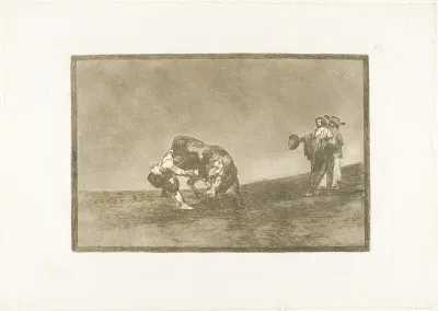 The Same Man Throws a Bull in the Ring at Madrid, plate 16 from The Art of Bullfighting