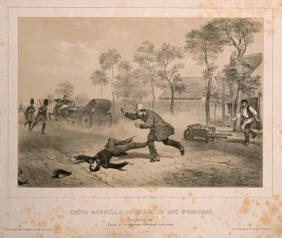 The scene of the fatal accident of the Duke of Orleans in Paris in 1842