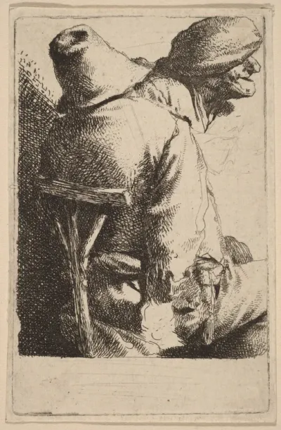 The Seated Peasant and His Wife