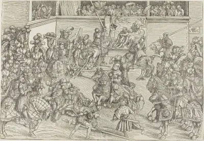 The Second Tournament with a Tapestry Showing Samson and the Lion
