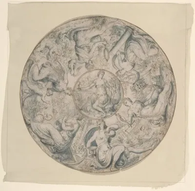 The Seven Virtues in a Roundel, with Faith at the Center