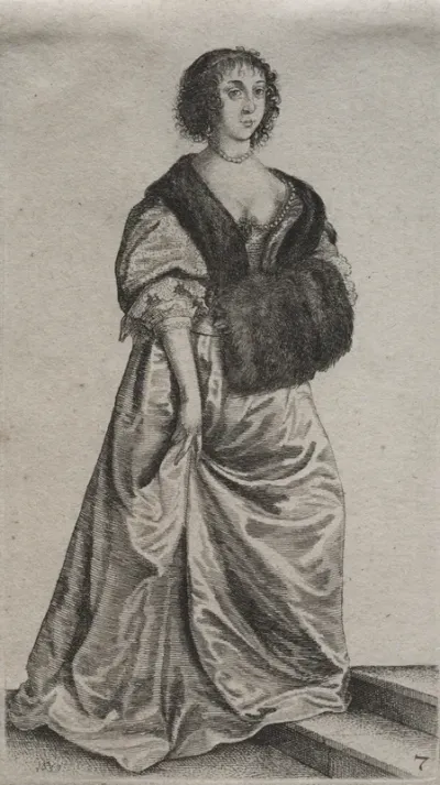 The Several Habits of English Women, from the Nobility to the Country Women as they are in these times:  The Woman on the Two Steps