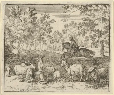 The Shepherd on Horseback Chases the Stag from Hendrick van Alcmar's Renard The Fox