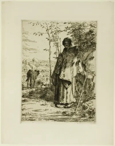 The Shepherdess Knitting