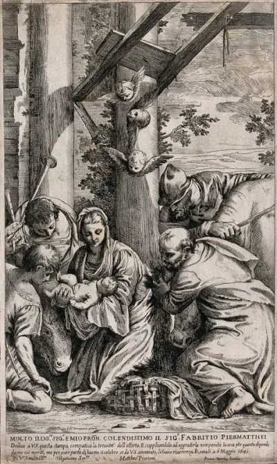 The shepherds adore the newly-born Christ