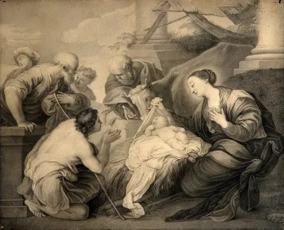 The shepherds adoring the Christ Child