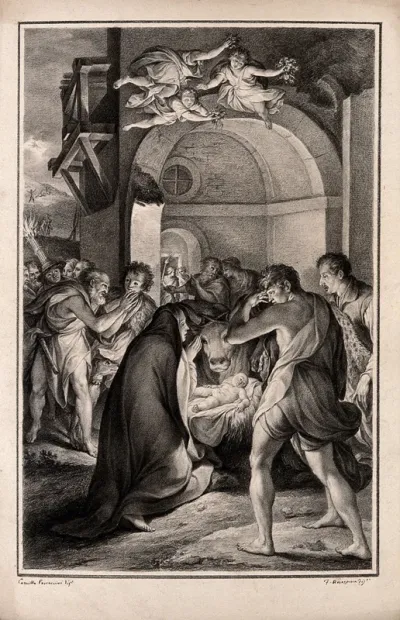 The shepherds adoring the Christ Child