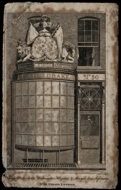 The shopfront of the truss-maker Timothy Sheldrake, at No