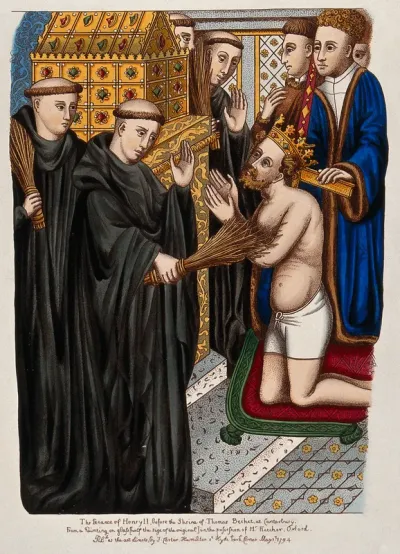 The shrine of Saint Thomas of Canterbury: King Henry II being scourged in penance