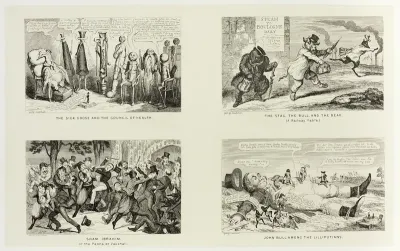 The Sick Goose and the Council of Health from George Cruikshank's Steel Etchings to The Comic Almanacks: 1835-1853 (top left)