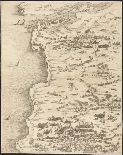 The Siege of La Rochelle [plate 5 of 16;  set comprises 1952.8.97-112]