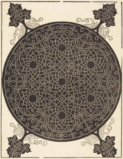 The Sixth Knot  (combining seven small systems of knots with black centers)