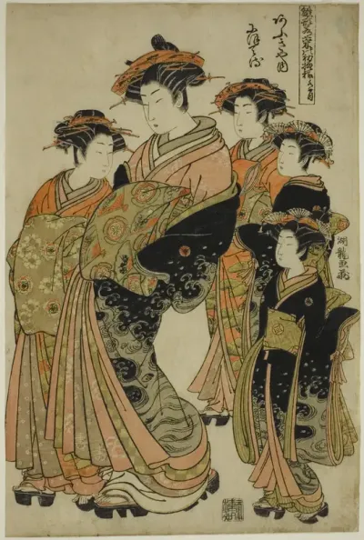 The Sixth Month (Minazuki): Nioteru of the Ogiya, from the series "Models for Fashion: New Designs as Fresh as Young Leaves (Hinagata wakana no hatsu moyo)"