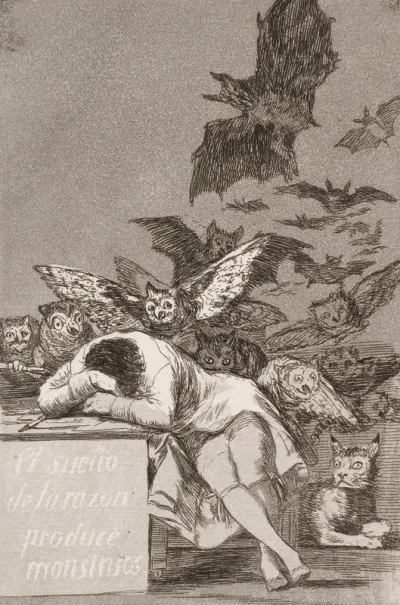 The Sleep of Reason Produces Monsters, from 'Los Caprichos'