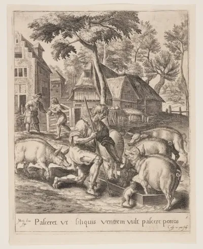 The Son Feeding the Swine, from The Parable of the Prodigal Son