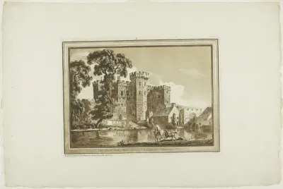 The South Gate of Cardiff Castle in Glamorgan Shire, plate two from Twelve Views in South Wales