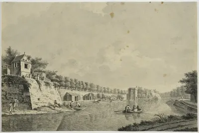 The Stadsbuitengracht with Manenburg, between the Tolsteegpoort and Maliepoort in Utrecht