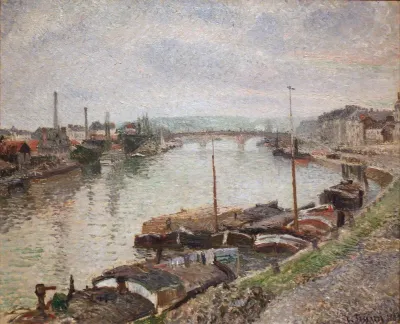 The Stone Bridge and Barges at Rouen