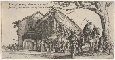 The stopping place of the gypsies: the fortune-tellers (La Halte des bohémiens: les diseuses de bonne aventure), from "The Gypsies" (Les Bohémiens)