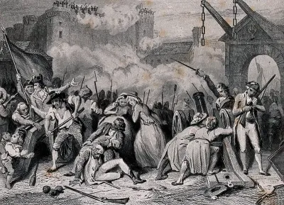 The storming of the Bastille on the 14 July 1789