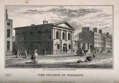 The street outside the College of Surgeons, Dublin, Ireland