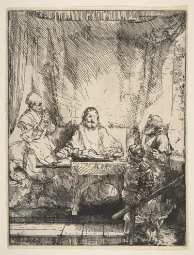 The Supper at Emmaus — Rembrandt (Rembrandt van Rijn) Kanvas Tablo